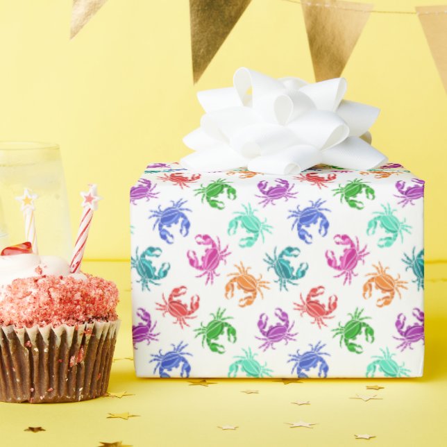 Mönster i krabbor presentpapper (Födelsedagsfest)