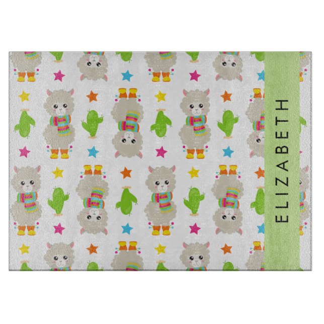 Mönster i Llamas, Alpacas, Cactus, ditt namn (Framsidan)