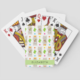 Mönster i Llamas, Alpacas, Cactus, ditt namn Casinokort