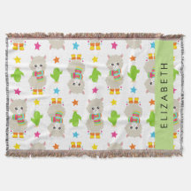 Mönster i Llamas, Alpacas, Cactus, ditt namn