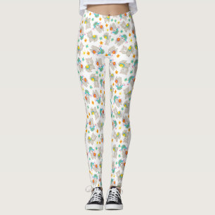 Mönster i Llamas, Cute Llamas, Alpacas, Flowers Leggings