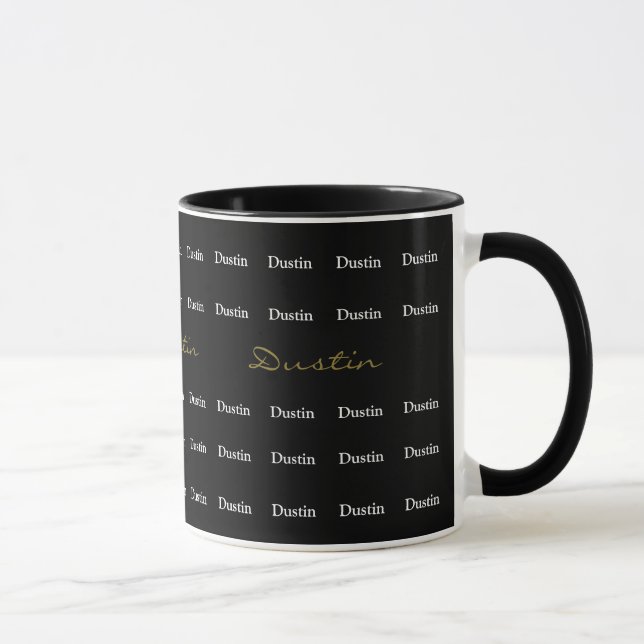mönster i namn personlig typografi mugg (Höger)
