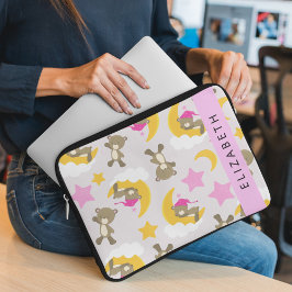 Mönster i päron, Nallar, stjärnor, ditt namn Laptop Fodral