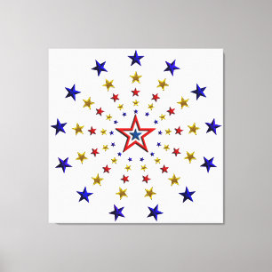Mönster i Patriotic Stars Canvastryck