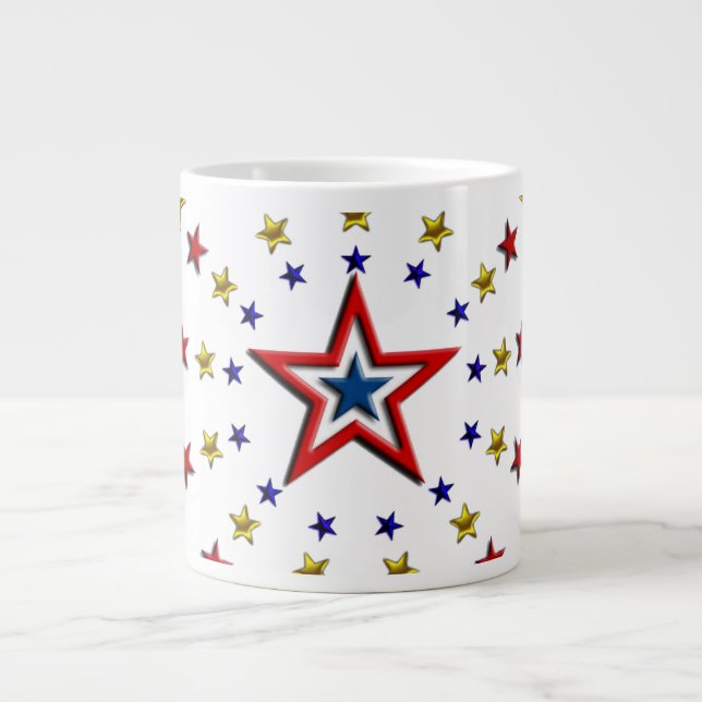 Mönster i Patriotic Stars Jumbo Mugg (Framsidan)