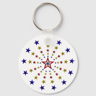 Mönster i Patriotic Stars Nyckelring