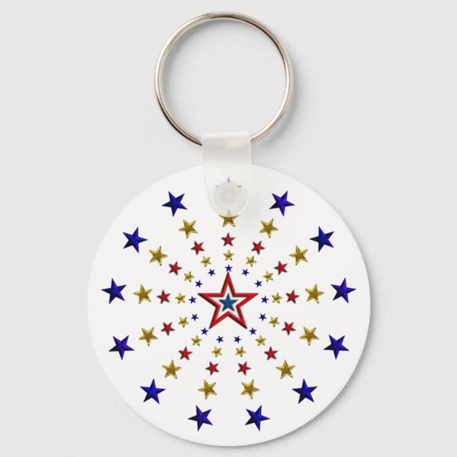Mönster i Patriotic Stars Nyckelring (Framsida)