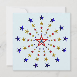 Mönster i Patriotic Stars Party-inbjudan Inbjudningar