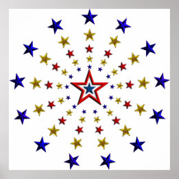 Mönster i Patriotic Stars Poster