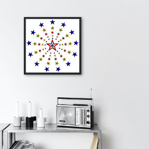 Mönster i Patriotic Stars Small Poster