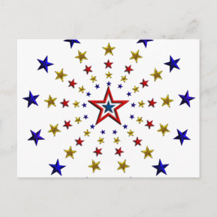 Mönster i Patriotic Stars Vykort