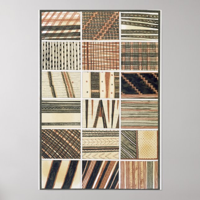 Mönster i Polynesisk tapa från Cook's Poster (Framsidan)