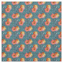 Mönster i Ro blommor mot mosaikbakgrund Tyg