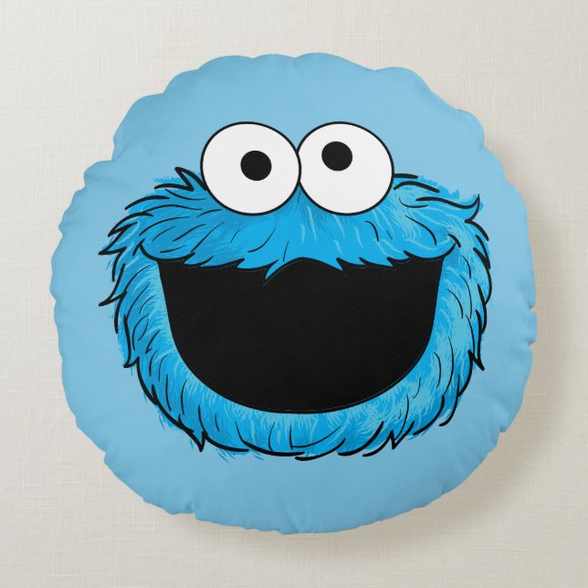 Monster i slutet av artikeln | Cookie Monster Rund Kudde (Framsidan)