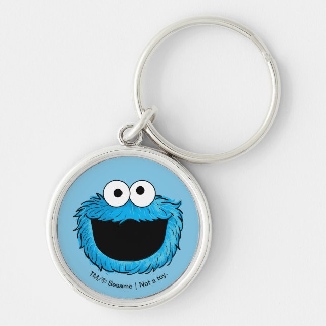 Monster i slutet av artikeln | Cookie Monster Rund Silverfärgad Nyckelring (Framsidan)