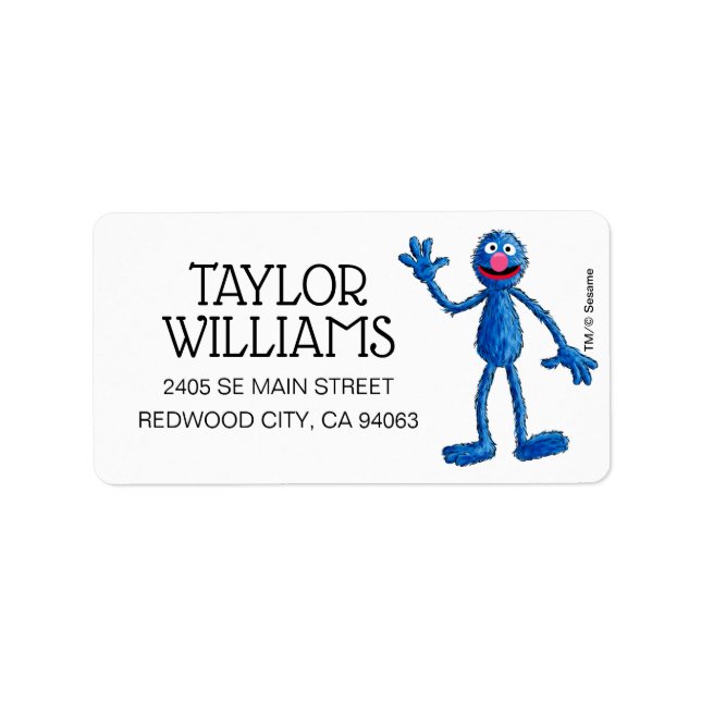 Monster i slutet av artikeln | Grover Adressetikett (Framsidan)