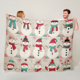 Mönster i Snögubbarna Fleece Blanket
