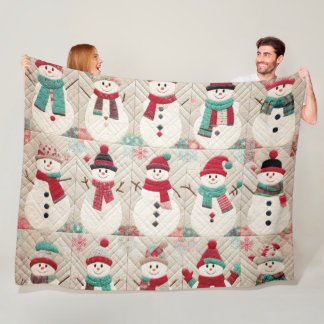 Mönster i Snögubbarna Fleece Blanket