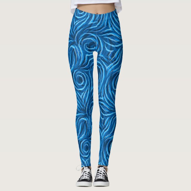 Mönster i spiral och glatt vågigt linjer leggings (Framsida)