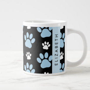 Mönster i Tass, Blå Tass, Hund, Tass, ditt namn Jumbo Mugg