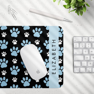 Mönster i Tass, Blå Tass, Hund, Tass, ditt namn Musmatta