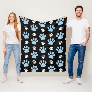 Mönster i Tass, blått Tass, Hund, Tass, animaliskt Fleecefilt