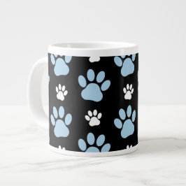 Mönster i Tass, blått Tass, Hund, Tass, animaliskt Jumbo Mugg