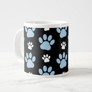 Mönster i Tass, blått Tass, Hund, Tass, animaliskt Jumbo Mugg
