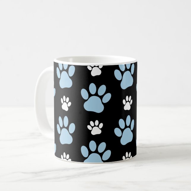 Mönster i Tass, blått Tass, Hund, Tass, animaliskt Kaffemugg (Framsida vänster)