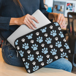 Mönster i Tass, blått Tass, Hund, Tass, animaliskt Laptop Fodral