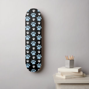 Mönster i Tass, blått Tass, Hund, Tass, animaliskt Mini Skateboard Bräda 18,5 Cm