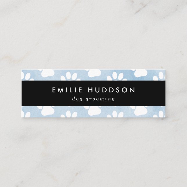 Mönster i Tass, Hund Groomer, Dog Walker, Pet Shop Mini Visitkort (Framsida)