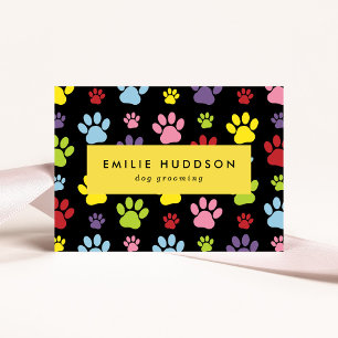 Mönster i Tass, Hund Groomer, Dog Walker, Pet Shop Visitkort