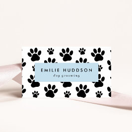 Mönster i Tass, Hund Groomer, Dog Walker, Pet Shop Visitkort