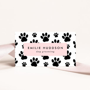 Mönster i Tass, Hund Groomer, Dog Walker, Pet Shop Visitkort