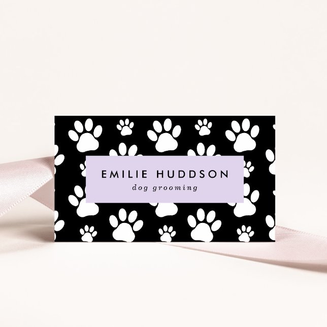 Mönster i Tass, Hund Groomer, Dog Walker, Pet Shop Visitkort (Skapare uppladdad)
