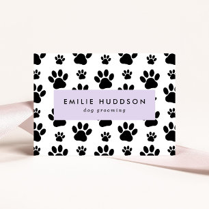 Mönster i Tass, Hund Groomer, Dog Walker, Pet Shop Visitkort