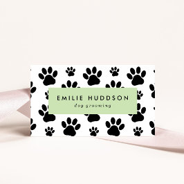 Mönster i Tass, Hund Groomer, Dog Walker, Pet Shop Visitkort