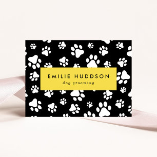 Mönster i Tass, Hund Groomer, Dog Walker, Pet Shop Visitkort