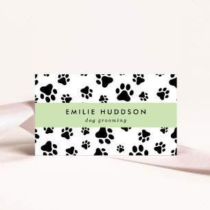 Mönster i Tass, Hund Groomer, Dog Walker, Pet Shop Visitkort