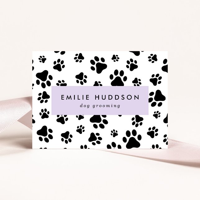 Mönster i Tass, Hund Groomer, Dog Walker, Pet Shop Visitkort (Skapare uppladdad)