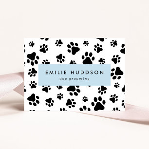 Mönster i Tass, Hund Groomer, Dog Walker, Pet Shop Visitkort
