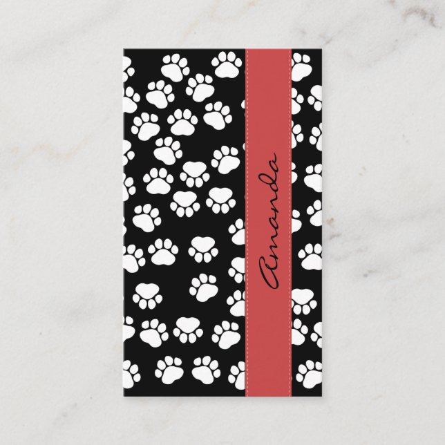 Mönster i Tass, Hund Groomer, Dog Walker, Pet Shop Visitkort (Framsida)