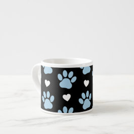 Mönster i Tass, Hund, Tass, blått Tass, vita hjärt Espressomugg
