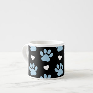 Mönster i Tass, Hund, Tass, blått Tass, vita hjärt Espressomugg