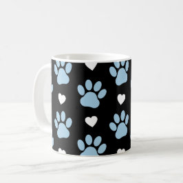 Mönster i Tass, Hund, Tass, blått Tass, vita hjärt Kaffemugg