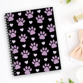 Mönster i Tass, Hund, Tass, Lilac Tass, Hearts Anteckningsbok