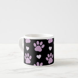 Mönster i Tass, Hund, Tass, Lilac Tass, Hearts Espressomugg