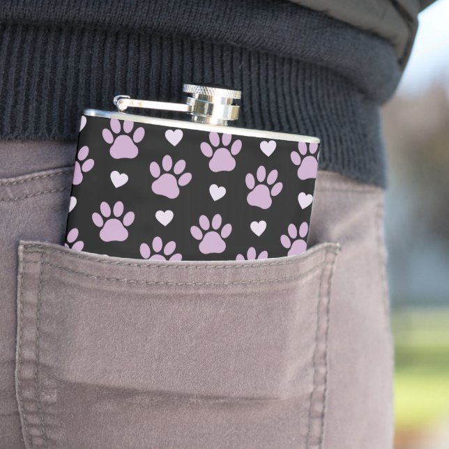 Mönster i Tass, Hund, Tass, Lilac Tass, Hearts Fickplunta (In Situ)