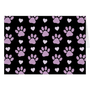 Mönster i Tass, Hund, Tass, Lilac Tass, Hearts Hälsningskort